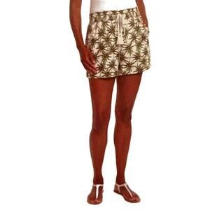 Briggs Womens Linen Blend Palm Tree Shorts Sz L
